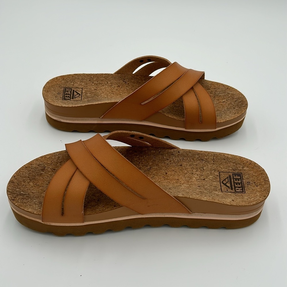 REEF Cushion Bloom Hi Women's 10 Platform Fashion Sandal,‎ Vegan Leather X Strap - Picture 4 of 6